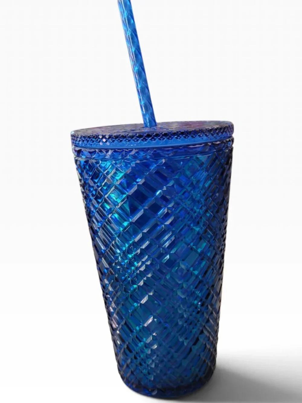 Starbucks Holiday 2021 Azure Blue Jeweled Cold Cup Tumbler (16oz)